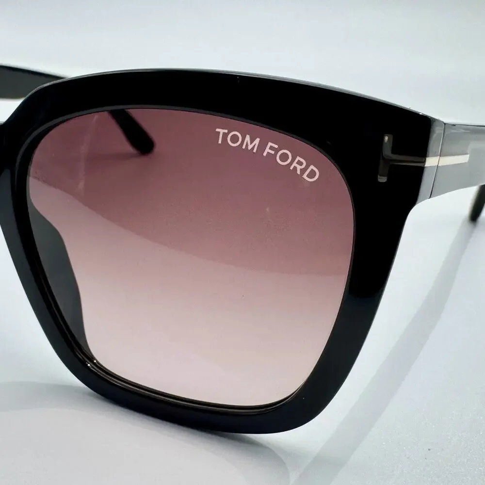 Tom Ford Sunglasses Amarra TF502 01T Black Butterfly Gradient Bordeaux Lens 55mm
